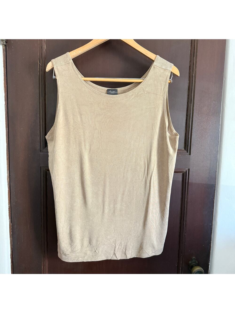 CHICO'S TRAVELERS | Taupe Scoop Neck Tank Top Layering Cami Tank | XL 3